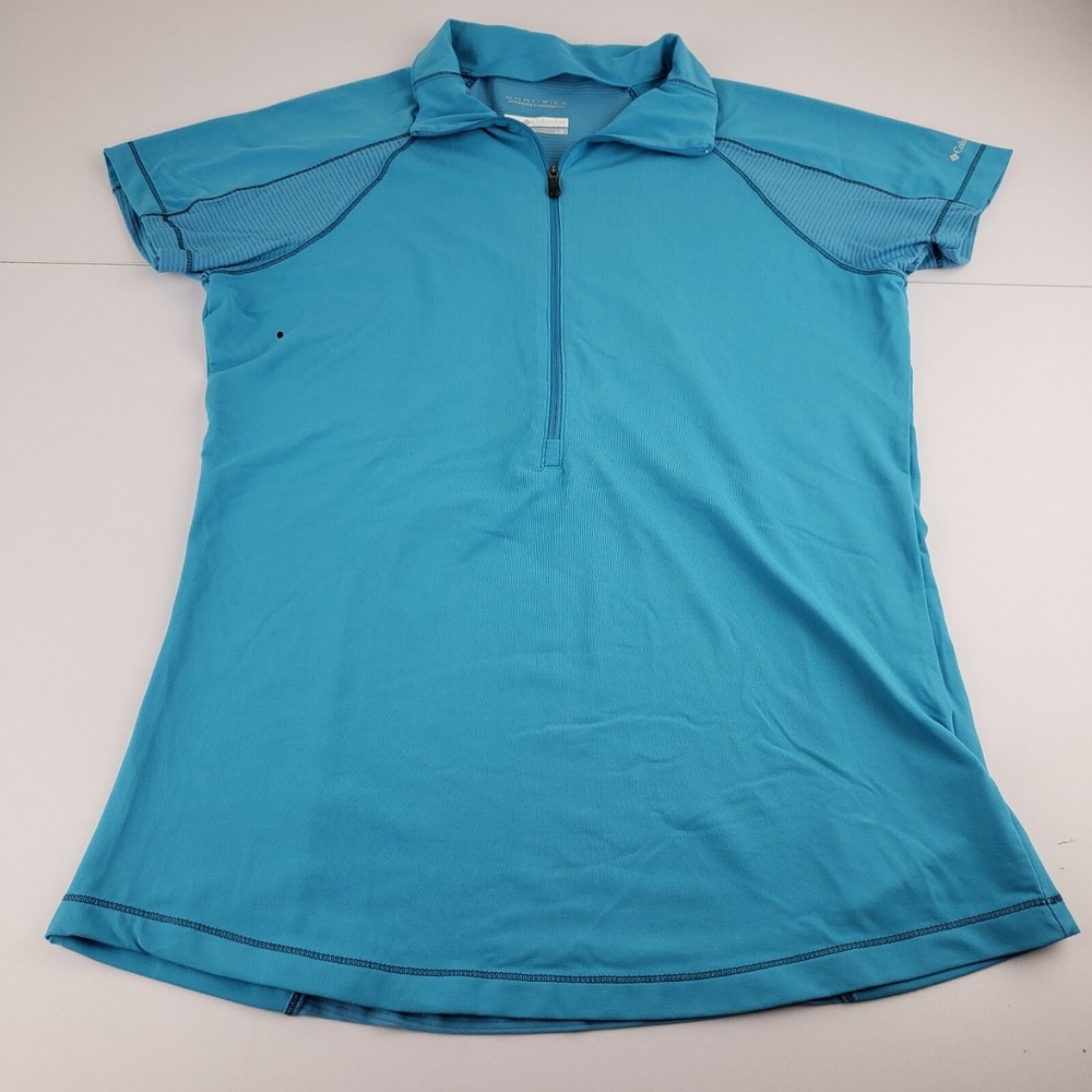 Columbia Sportswear Co Top Women's Large Blue Omni-Wick Stretch 1/2 Zip Pullover
